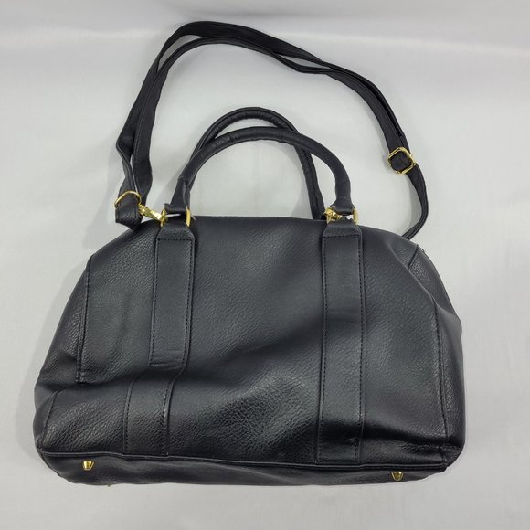 Christian Siriano Purse Handbag 10" x 12" Black Gold Trim Zip-Up Bag - Picture 2 of 4